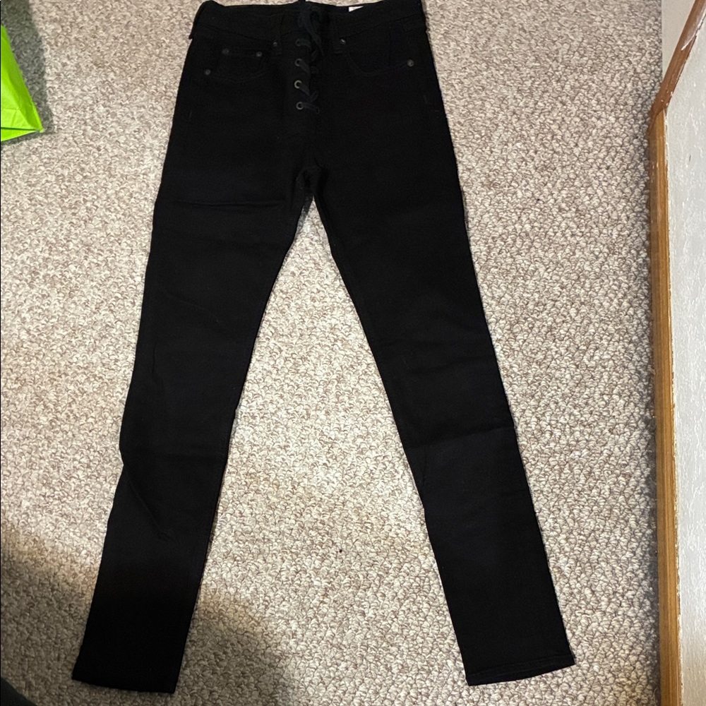 rag & bone lace up Black Skinny Jeans